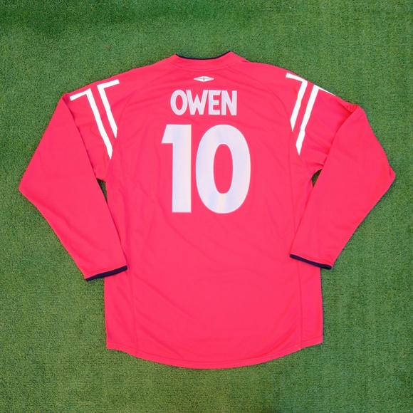 Vintage 3-Lions England Michael Owen #10 Umbro Retro World Cup Jersey 2004-06